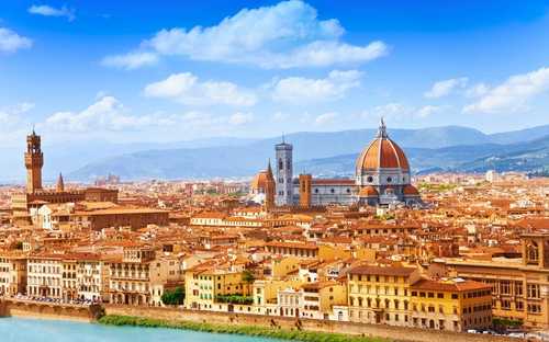 Florenz Stadtrundfahrt Open-Top-Sightseeing-Bus am Dom in Florenz